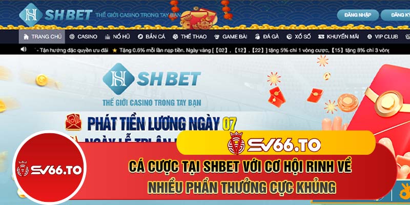 Cá cược tại Shbet với cơ hội rinh về nhiều phần thưởng cực khủng